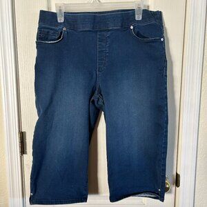 Gloria Vanderbilt Capri Dark Denim, Pull-on, Size 14, metal studs